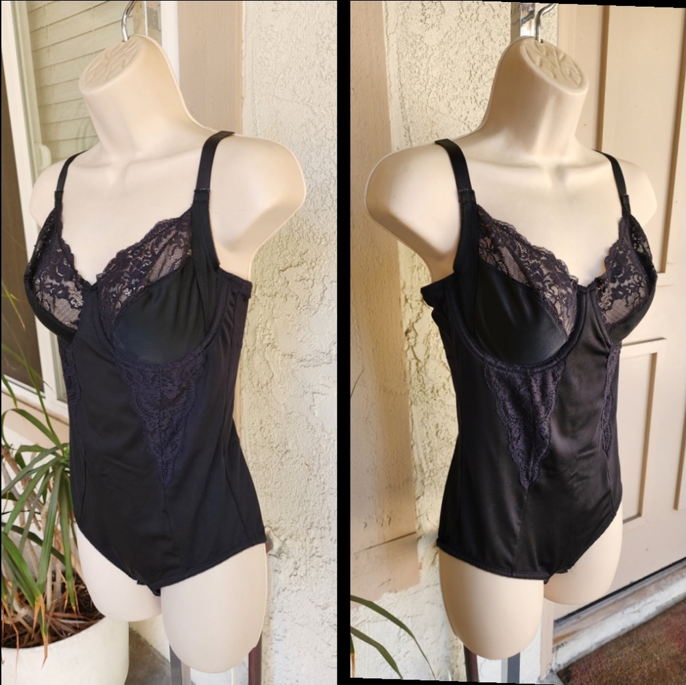 36C bra Small ? Medium ? women MAIDENFORM black underwire one piece body shaper